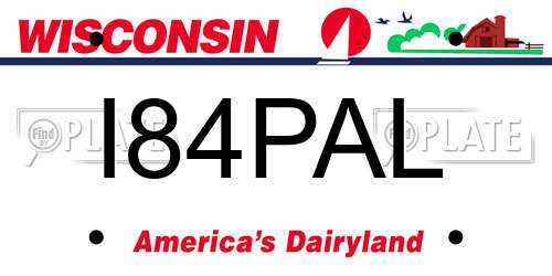 I84PAL Wisconsin License Plate