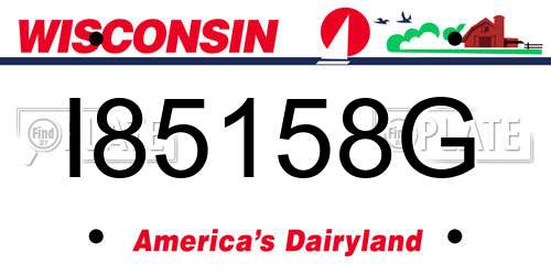 I85158G Wisconsin License Plate