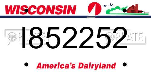 I852252 Wisconsin License Plate