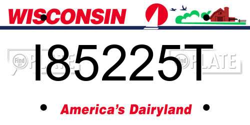 I85225T Wisconsin License Plate