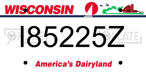 I85225Z Wisconsin License Plate