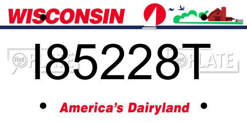 I85228T Wisconsin License Plate
