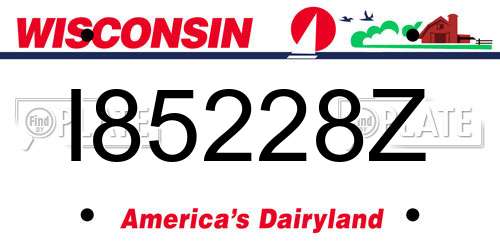 I85228Z Wisconsin License Plate