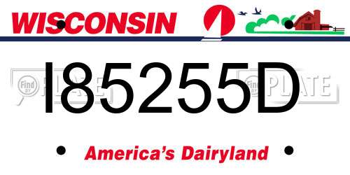 I85255D Wisconsin License Plate