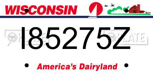 I85275Z Wisconsin License Plate