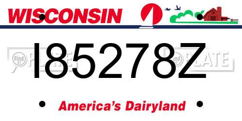 I85278Z Wisconsin License Plate