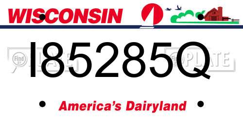I85285Q Wisconsin License Plate