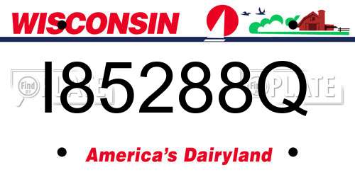 I85288Q Wisconsin License Plate