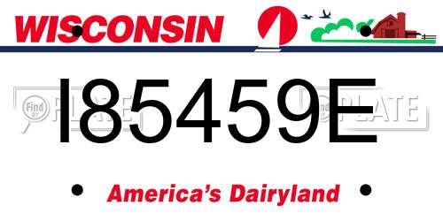 I85459E Wisconsin License Plate