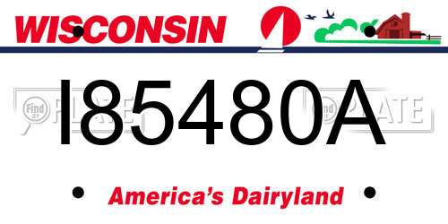 I85480A Wisconsin License Plate