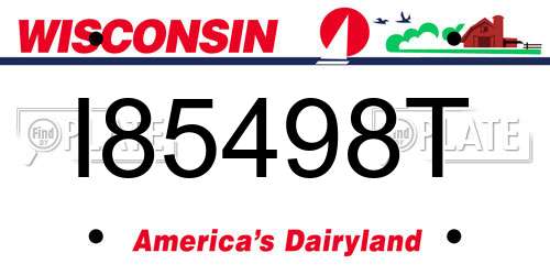 I85498T Wisconsin License Plate