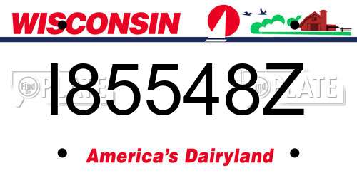 I85548Z Wisconsin License Plate