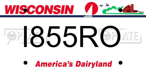 I855RO Wisconsin License Plate