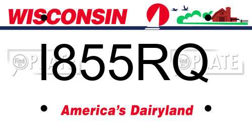 I855RQ Wisconsin License Plate