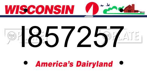 I857257 Wisconsin License Plate
