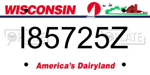 I85725Z Wisconsin License Plate