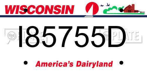 I85755D Wisconsin License Plate