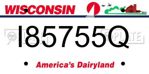 I85755Q Wisconsin License Plate