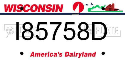 I85758D Wisconsin License Plate