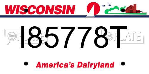 I85778T Wisconsin License Plate