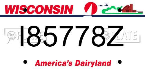 I85778Z Wisconsin License Plate