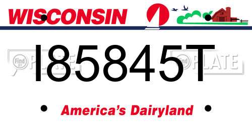 I85845T Wisconsin License Plate