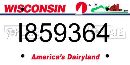I859364 Wisconsin License Plate