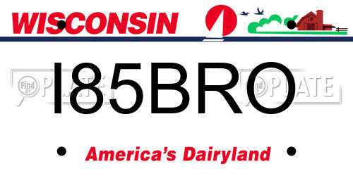 I85BRO Wisconsin License Plate