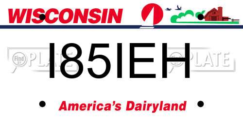 I85IEH Wisconsin License Plate