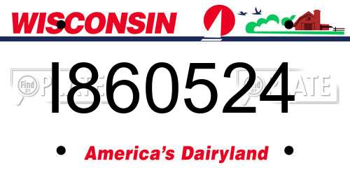 I860524 Wisconsin License Plate