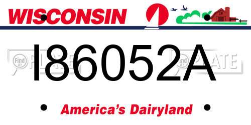 I86052A Wisconsin License Plate