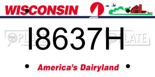I8637H Wisconsin License Plate