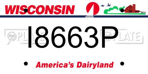 I8663P Wisconsin License Plate