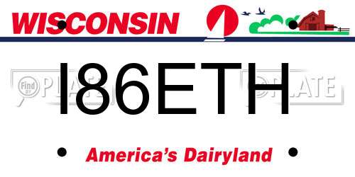 I86ETH Wisconsin License Plate
