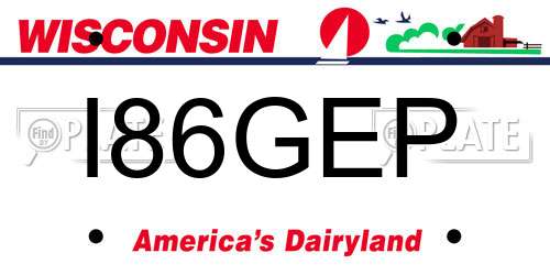 I86GEP Wisconsin License Plate