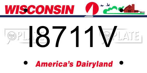 I8711V Wisconsin License Plate