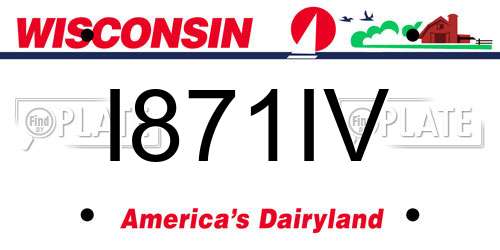 I871IV Wisconsin License Plate