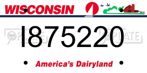 I875220 Wisconsin License Plate