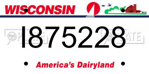 I875228 Wisconsin License Plate