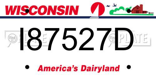 I87527D Wisconsin License Plate