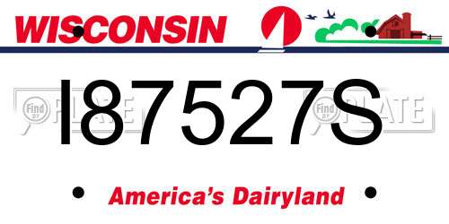 I87527S Wisconsin License Plate