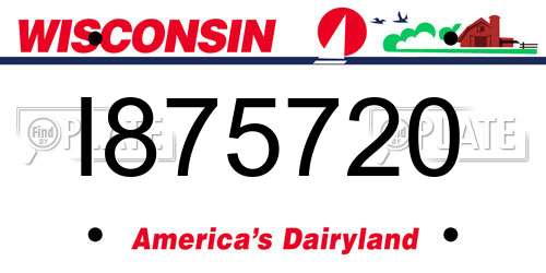 I875720 Wisconsin License Plate
