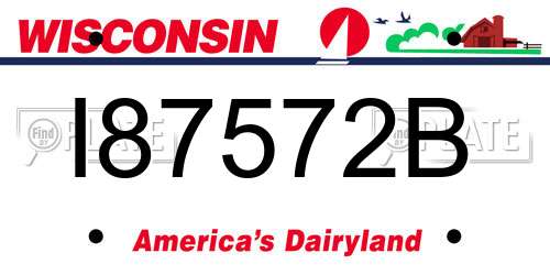 I87572B Wisconsin License Plate