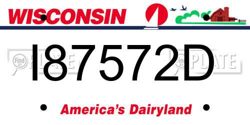 I87572D Wisconsin License Plate