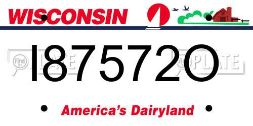 I87572O Wisconsin License Plate