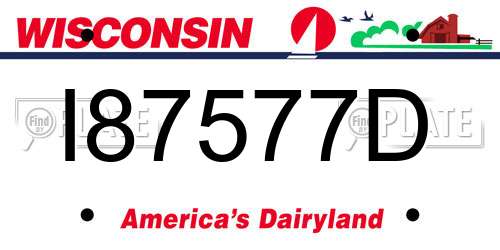 I87577D Wisconsin License Plate