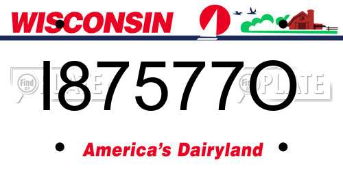 I87577O Wisconsin License Plate