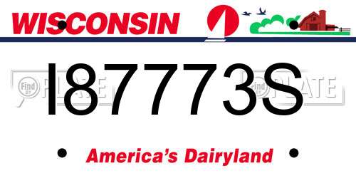 I87773S Wisconsin License Plate