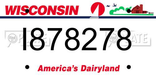 I878278 Wisconsin License Plate