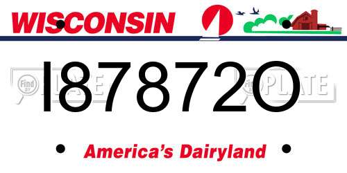 I87872O Wisconsin License Plate